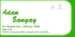 adam banyay business card